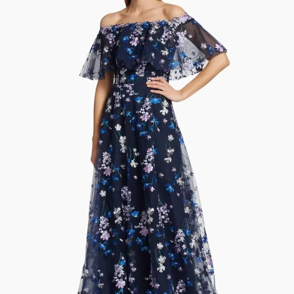 teri jon embroidered tulle dress Teri Jon Dress 237016